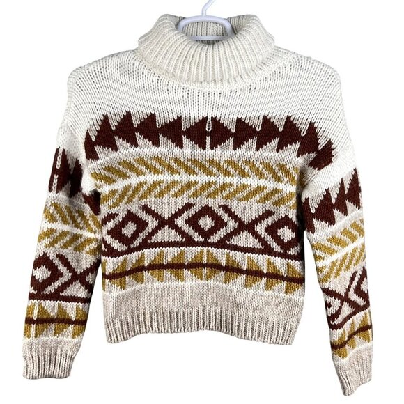 Anthropologie Elsamanda Womens S Sweater Alpaca Blend Southwestern Turtleneck - Picture 8 of 16